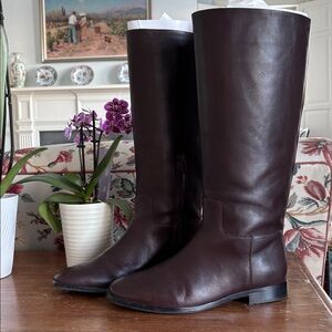 Vince Wide-Calf “Margaret” Knee High Boots in “Ganache” Leather